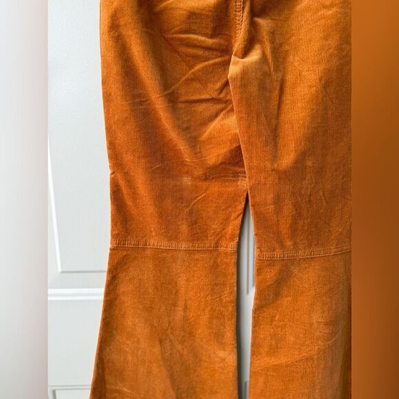 Sold❗️Free People Corduroy Flare Pants Sz 4 High Rise Cognac Orange Boho Hippie - Picture 7 of 7